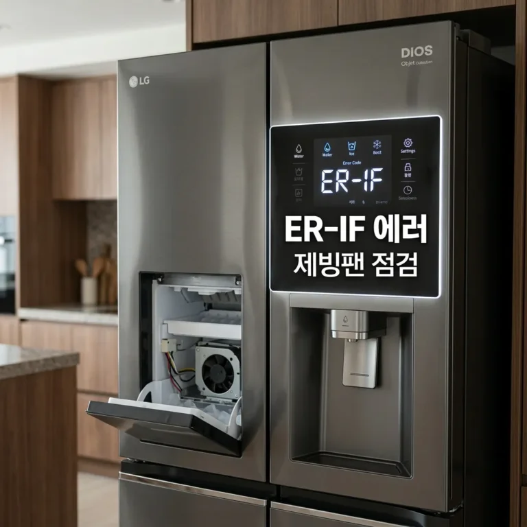 LG 디오스 오브제 냉장고 ER-IF 에러 해결｜제빙팬 점검 가이드