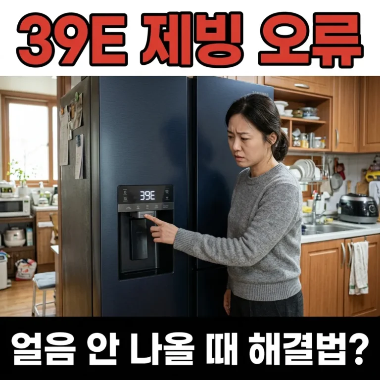 삼성 비스포크 냉장고 에러코드 39E 제빙기 기능 오류, 초기화부터 수리비용까지 완벽 대처법