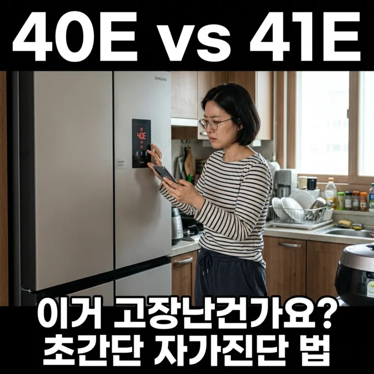 삼성 비스포크 냉장고 에러코드 40E 41E 팬 에러 차이와 해결