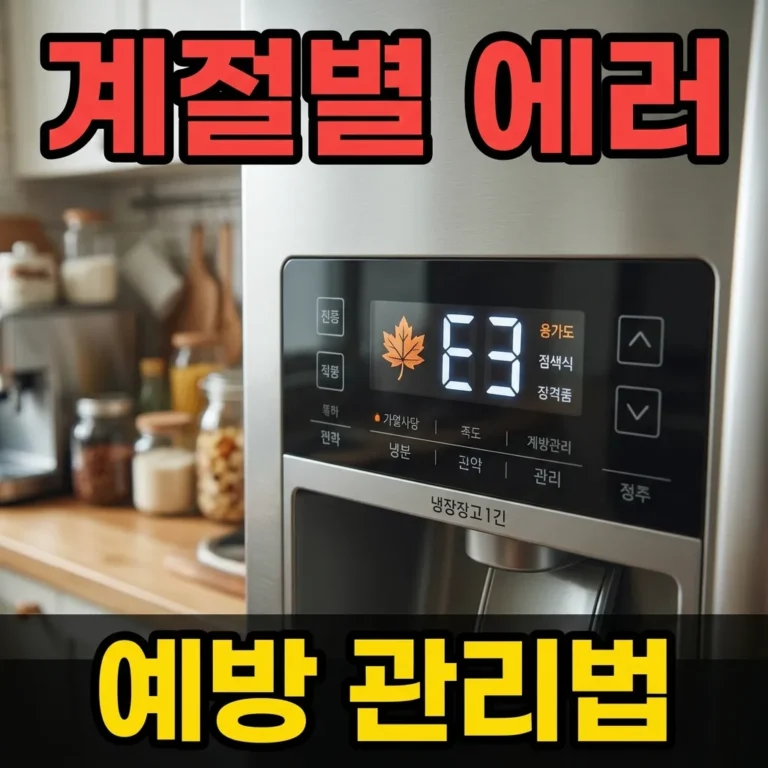 계절 바뀔 때 냉장고 에러코드 5가지와 예방 관리법