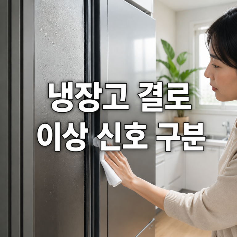 냉장고에 물방울 맺힐 때|결로·누수·고무패킹 이상 구분 7단계