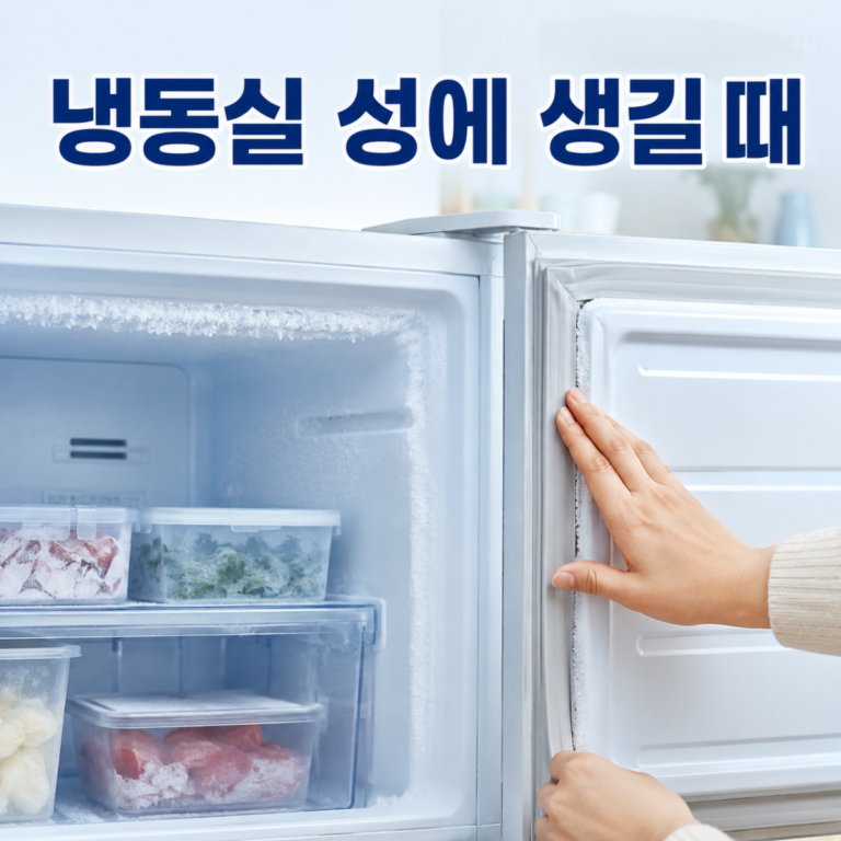 냉동실 성에 생길 때｜문틈·송풍구·제상 이상 구분