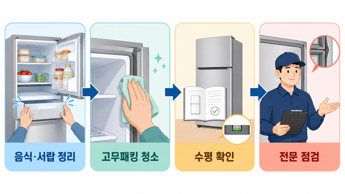 냉장고 문 닫힘 점검 흐름