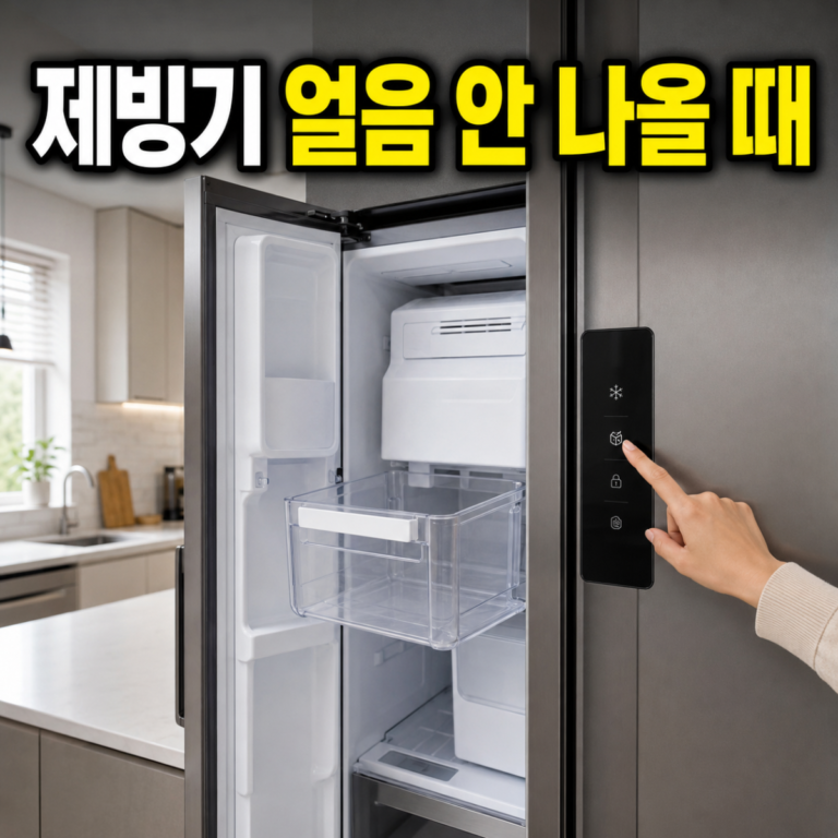 냉장고 제빙기 얼음 안 나올 때|설정·급수·필터 점검