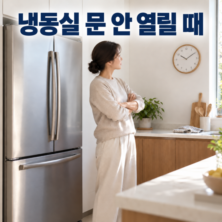 냉동실 문이 잘 안 열릴 때|압력차·성에·패킹 점검
