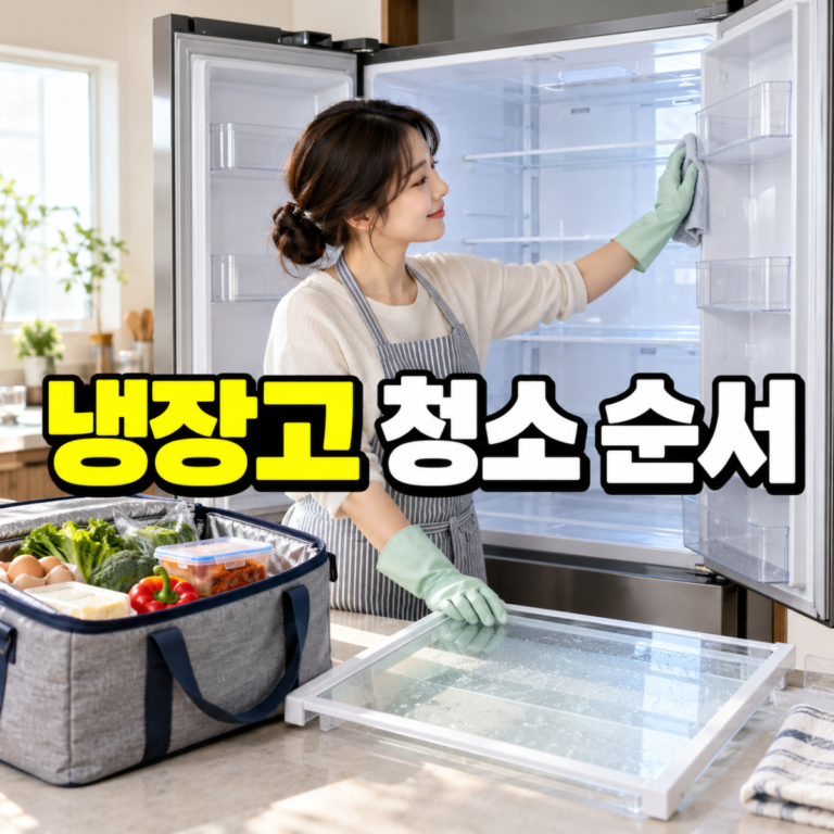냉장고 청소 방법, 음식 옮기기부터 선반·서랍·재가동까지