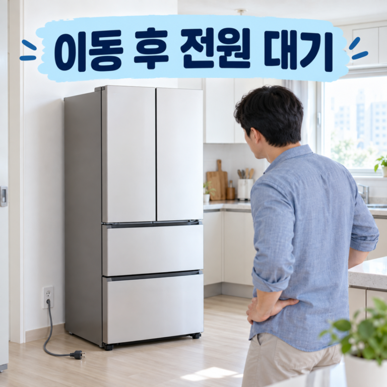 냉장고 이동 후 전원 언제 켜야 할까? 눕힘 여부와 대기시간